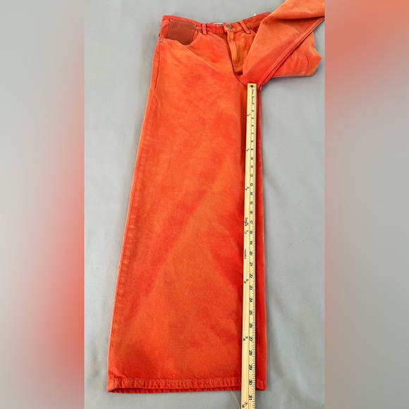 Free People We The Free‎ Waterfalls Baggy Wide Leg Jeans Orange Size 27 NWT Y2K - Picture 8 of 16